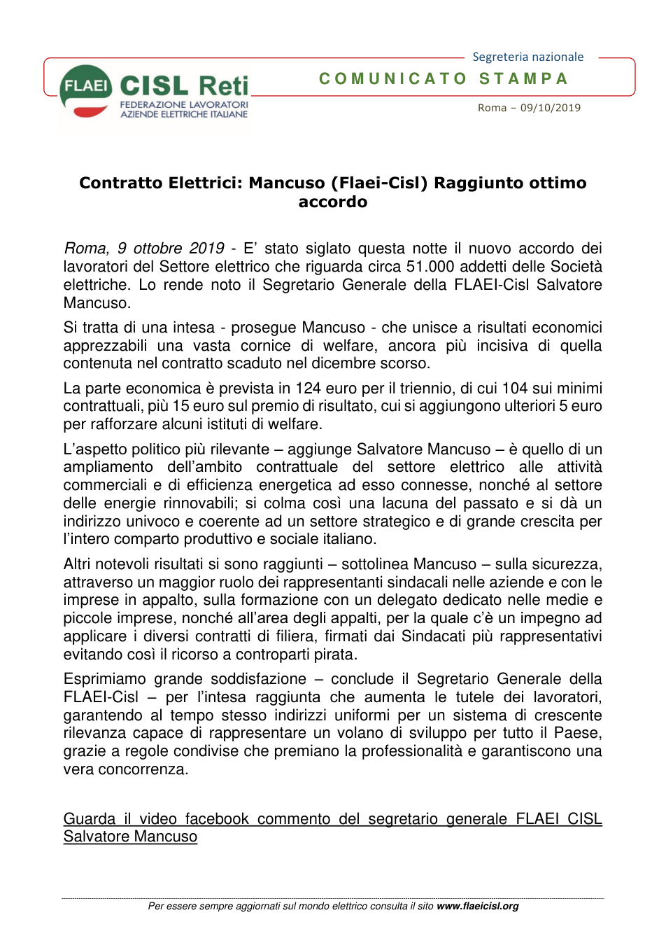 Anteprima Comunicato-stampa-FLAEI-Contratto-elettrico