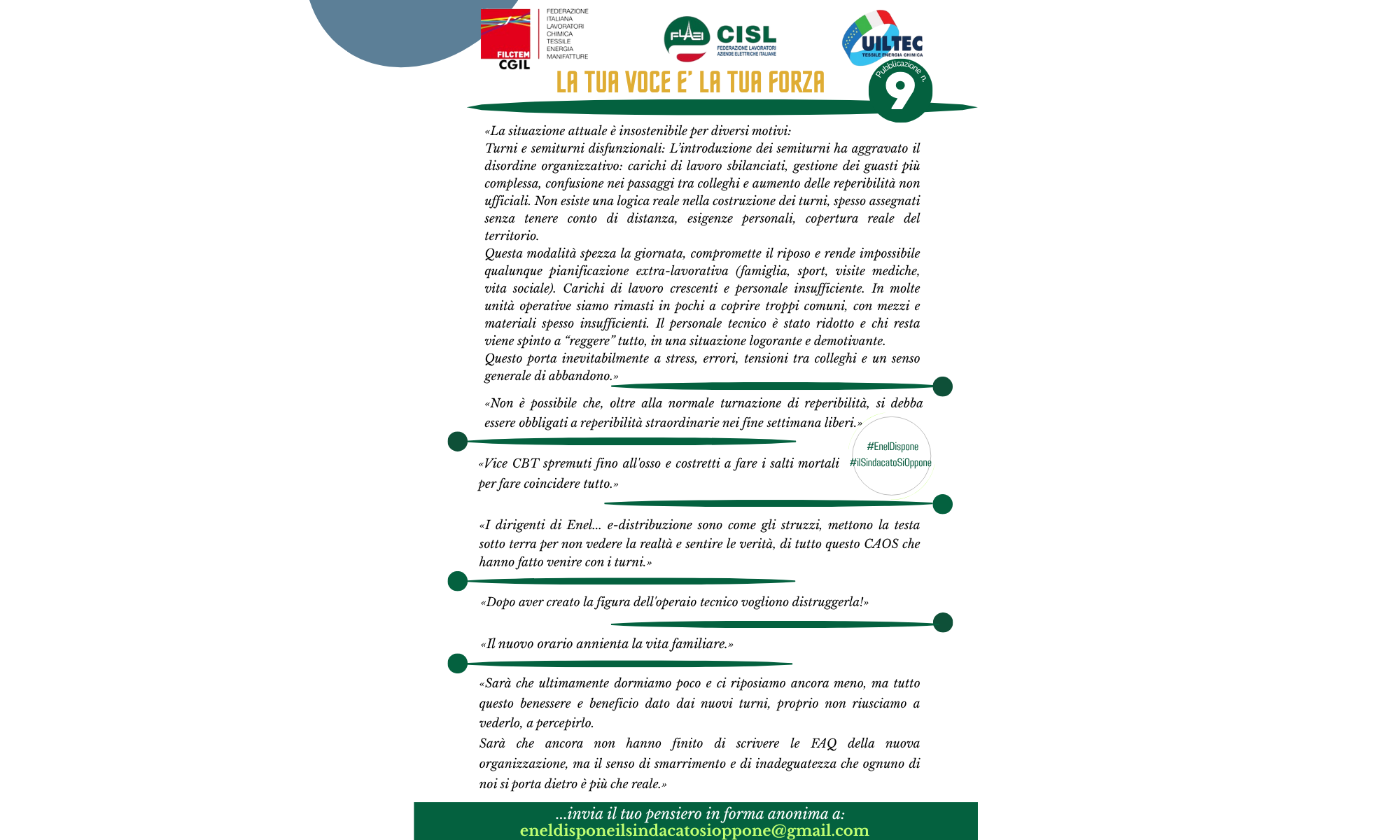ENEL - LA TUA VOCE E' LA TUA FORZA - Pubblicazione n. 9