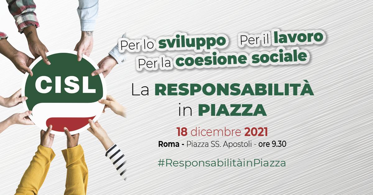 CISL - locandina manifestazione 18 dicembre Piazza SS. Apostoli